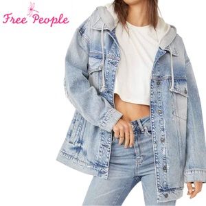 Free People Flawless Denim Jacket with Hood